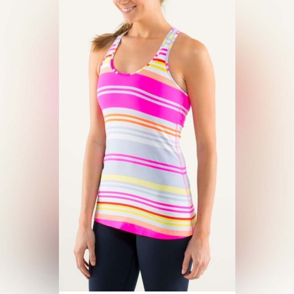 LULULEMON- Original Cool Racerback Groovy Stripe Multi Tank